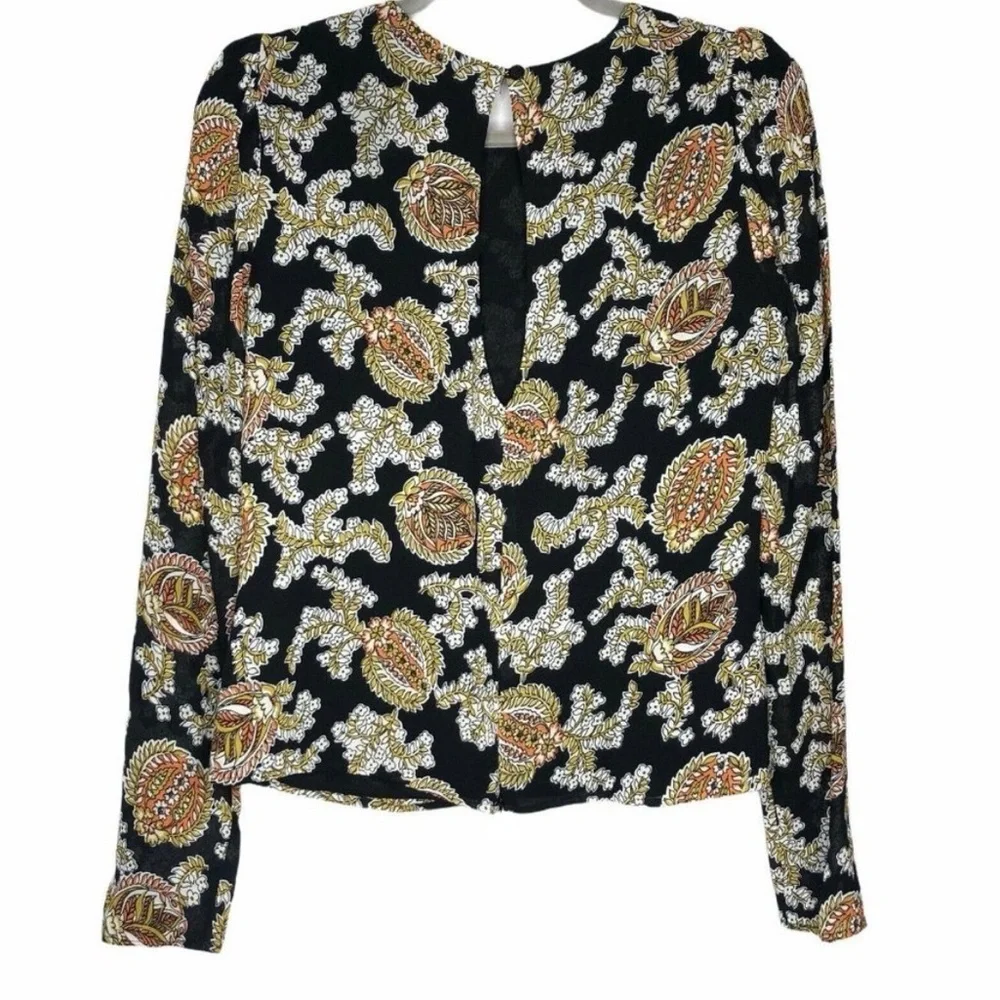 Reformation Talia Long Sleeve Top Paisley Puff size xs Extra Small